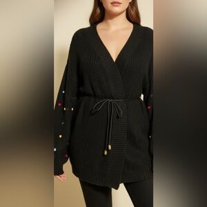 Shein Curve 2X Open Style Cardigan With Statement Sleeves